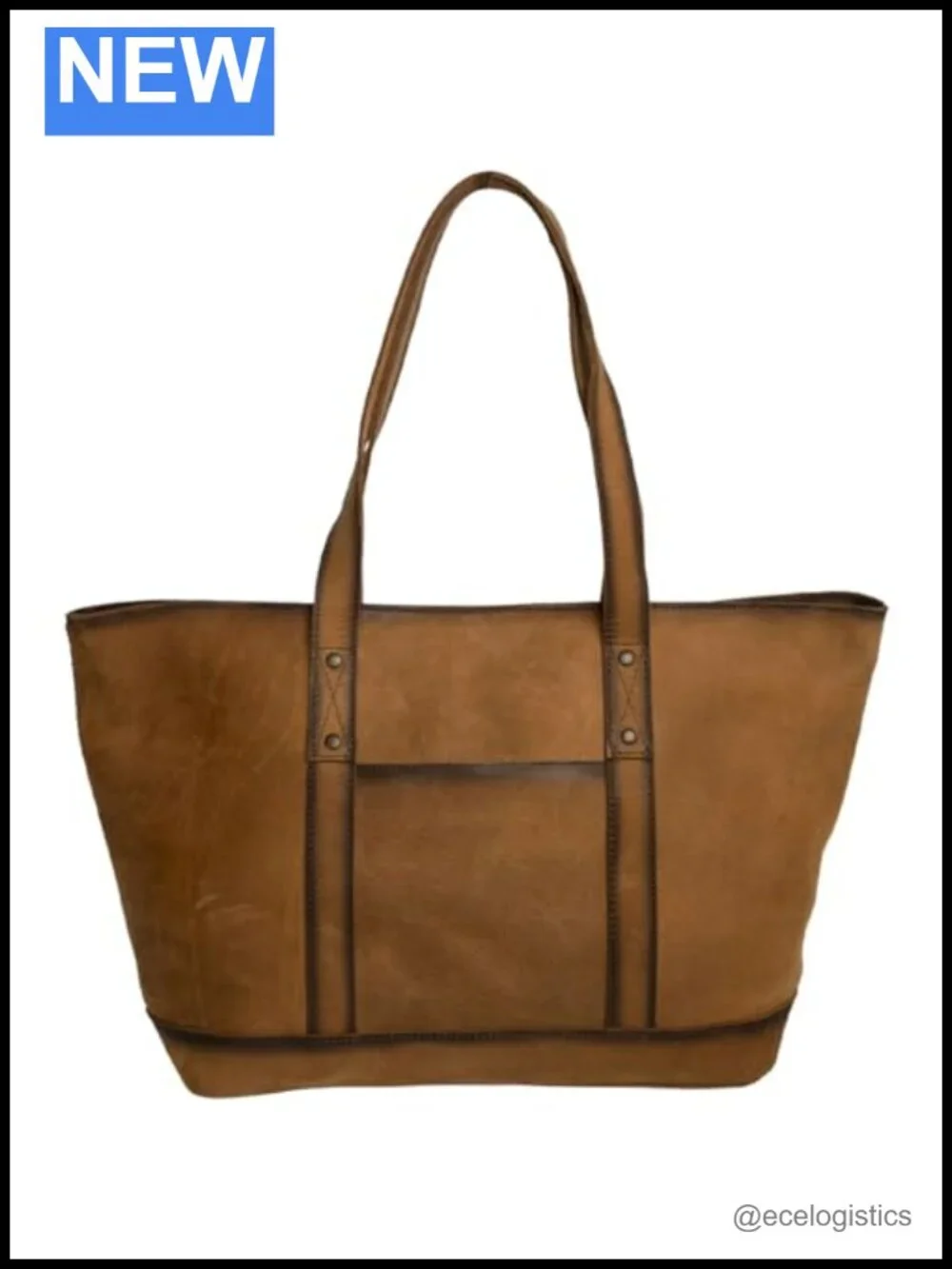 Leather Cowhide Tote with Zip Top Closure Handbag